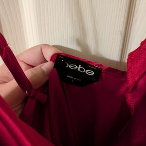 Bebe Women's Red Satin Dress